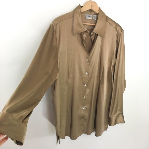 Chico's Tops - NWOT Chico's Carmel Silk Blouse